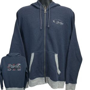 Norton Motorcycles Lucky Brand Hoodie Mens L Large Blue Bike Hooded Sweatshirt